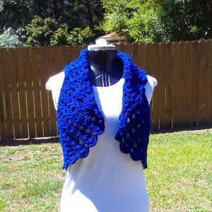 Handed Crafted Bolero Shrug, Color Blue, Size M/L.